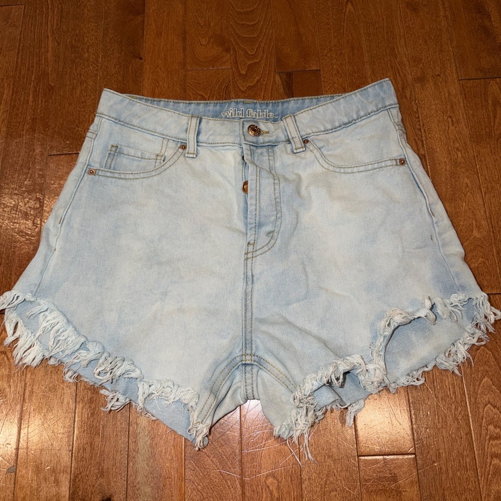 Wild Fable Light Wash Frayed Jean Shorts